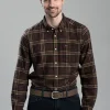 Drumhill Tailored Checked Shirt - Brown