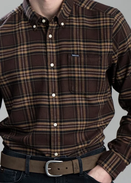 Drumhill Tailored Checked Shirt - Brown