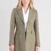Elena Cashmere Long Jacket - Peony Pink Check