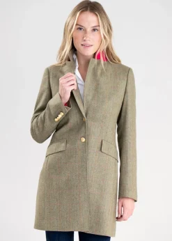 Elena Cashmere Long Jacket - Peony Pink Check