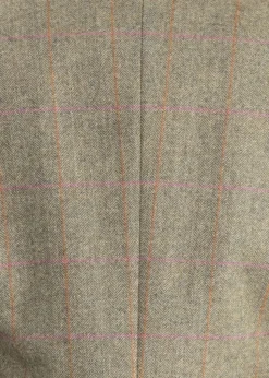 Elena Cashmere Long Jacket - Peony Pink Check