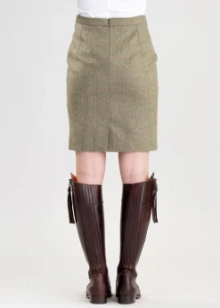 Elena Cashmere Skirt - Peony Pink Check