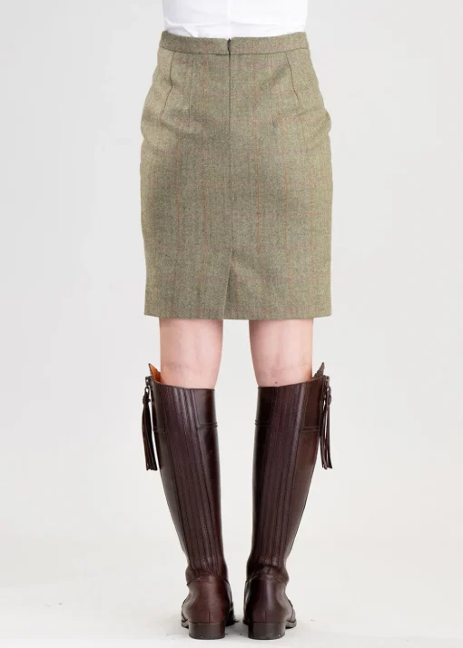 Elena Cashmere Skirt - Peony Pink Check