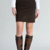 Elena Suede Skirt - Brown