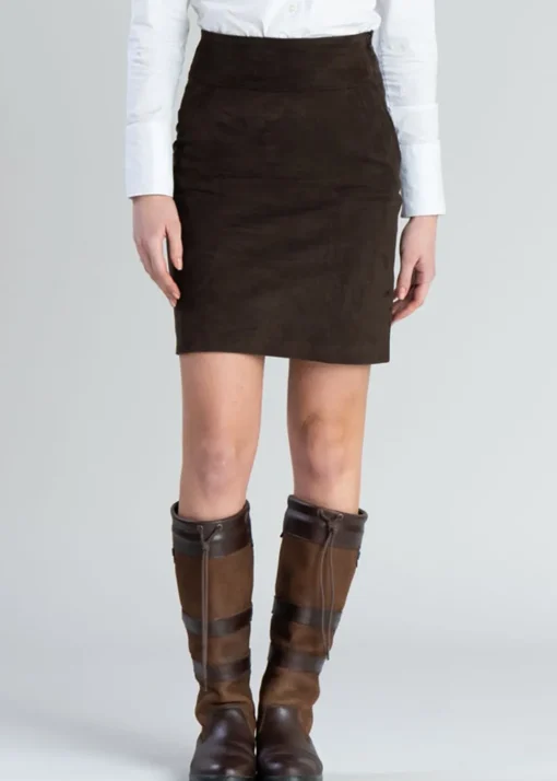 Elena Suede Skirt - Brown