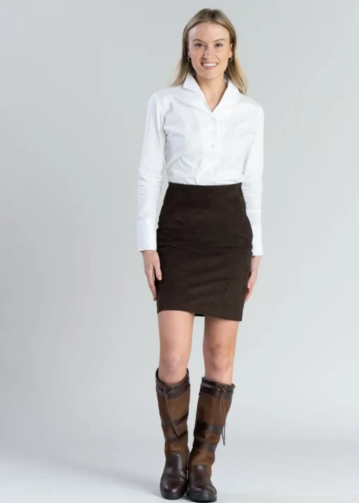 Elena Suede Skirt - Brown