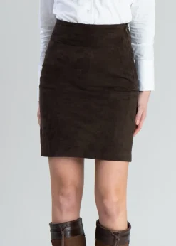 Elena Suede Skirt - Brown