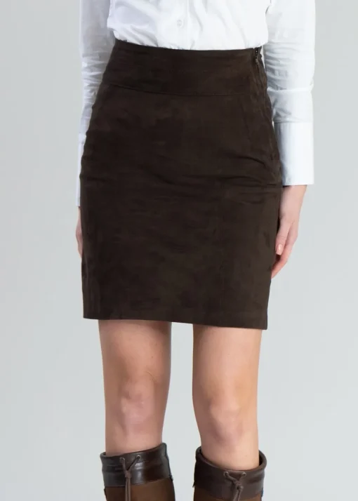 Elena Suede Skirt - Brown