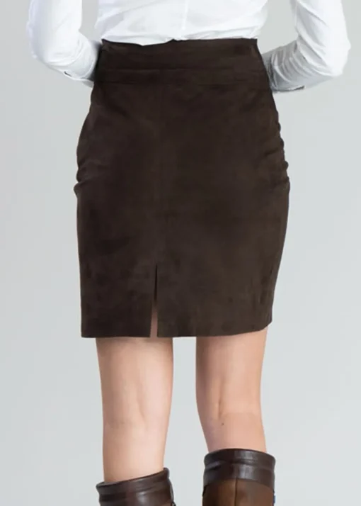 Elena Suede Skirt - Brown