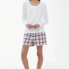Etta Henley Pyjama Set - Pink and Navy Tartan