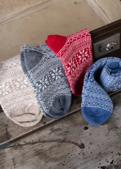 Fairisle Cashmere Socks - Flannel