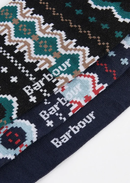 Fairisle Socks Gift Box - Blue Granite and Green Loch