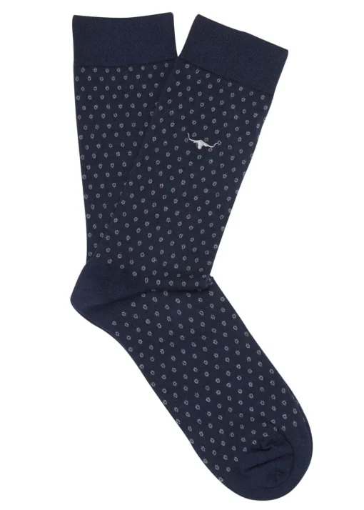 Fine Gauge Cotton Socks - Navy and Grey