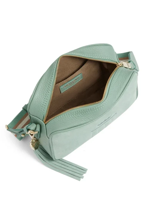 Finsbury Cross Body Bag - Mint Suede