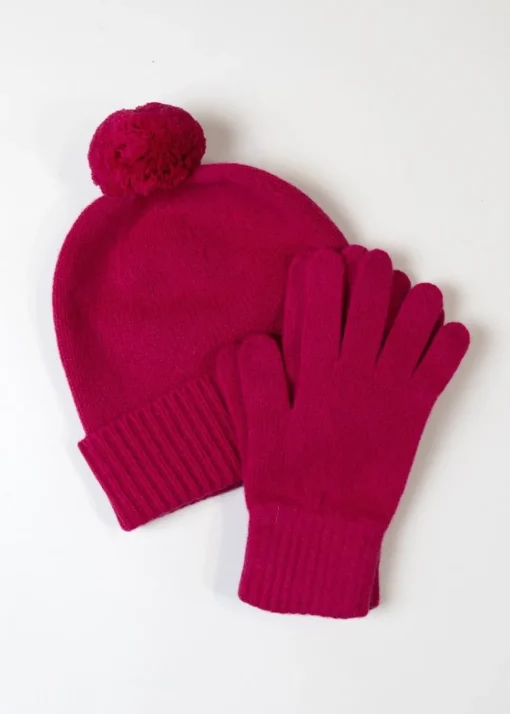 Fliss Lambswool Gloves - Cranberry