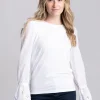 Francesca Jersey Blouse - White