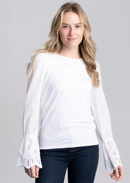 Francesca Jersey Blouse - White