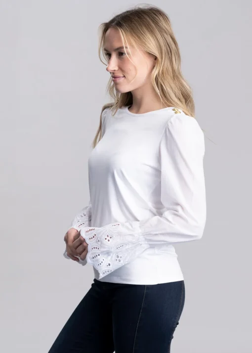 Francesca Jersey Blouse - White