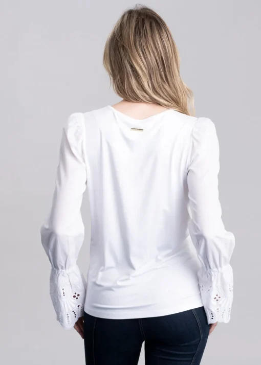 Francesca Jersey Blouse - White
