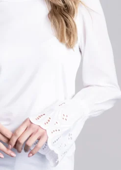 Francesca Jersey Blouse - White