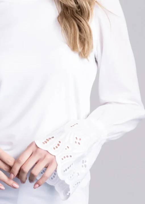 Francesca Jersey Blouse - White