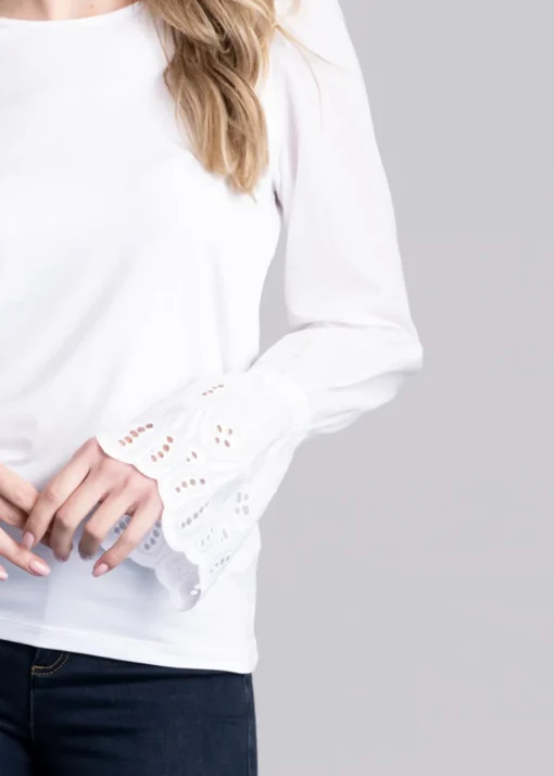 Francesca Jersey Blouse - White