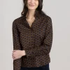 Geometric Voile Shirt - Evening Blue