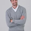 Gordon 1 Ply Geelong V-Neck - Flannel