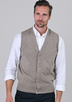 Gordon 1 Ply Geelong Waistcoat - Dark Natural