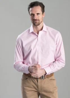 Greenwich Tailored Shirt - Light Pink Micro Check