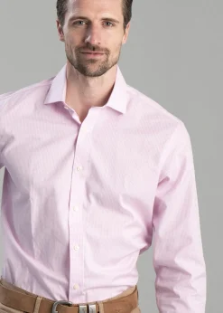 Greenwich Tailored Shirt - Light Pink Micro Check