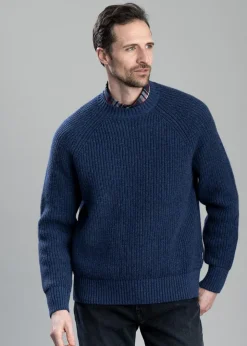 Griffiths Relaxed Crew Neck Sweater - Navy