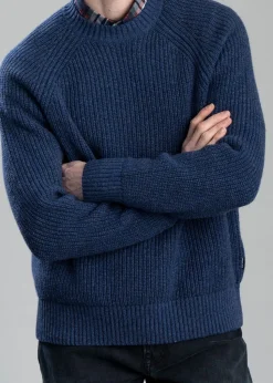 Griffiths Relaxed Crew Neck Sweater - Navy