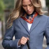Grouse Misconduct Medium Silk Scarf - Navy and Seville