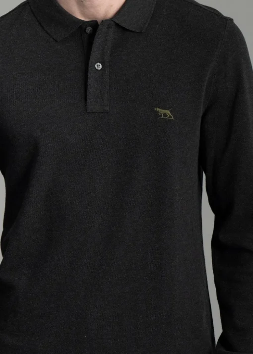 Gunn Long Sleeved Polo - Charcoal