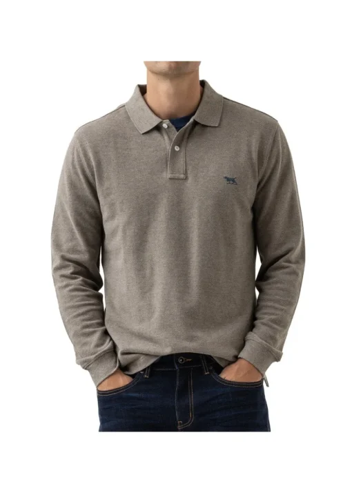 Gunn Long Sleeved Polo - Latte