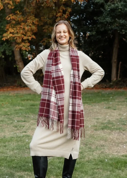Hailes Tartan Scarf - Cabernet