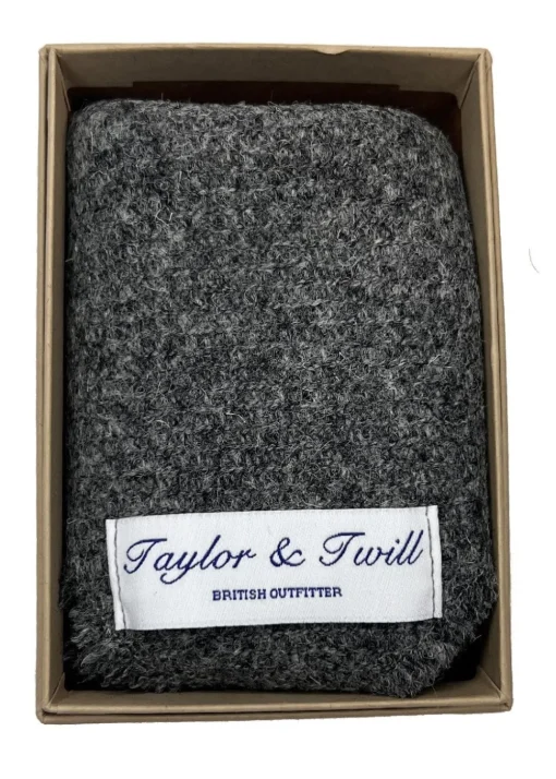 Harris Tweed Pocket Square - Dark Grey