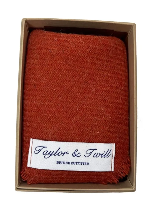 Harris Tweed Pocket Square - Rust Orange