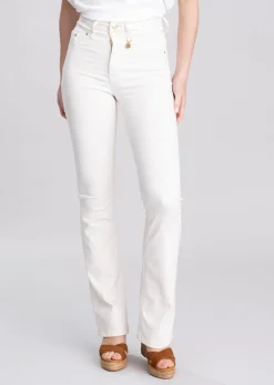 High Rise Flared Jean - Oatmeal