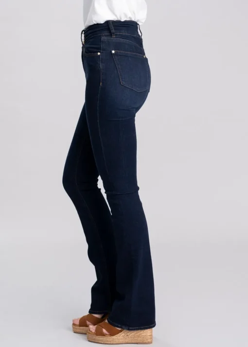 High Rise Flared Jeans - Deep Indigo