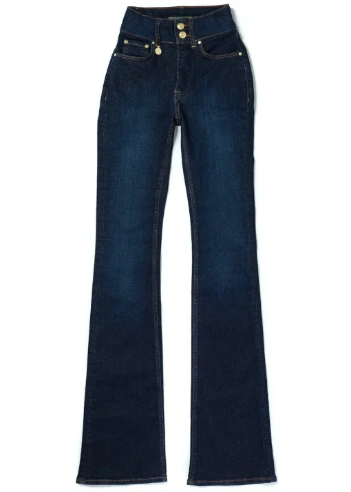 High Rise Flared Jeans - Deep Indigo