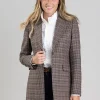 Highgrove Long Jacket - Plum Houndstooth