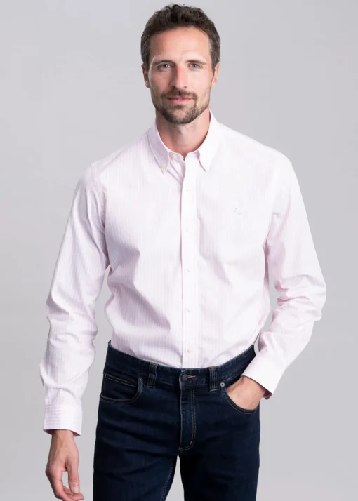 Holme Striped Shirt - Mauve Blush