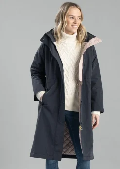 Iris Waterproof Jacket - Dark Navy, Light Sand and Military Brown