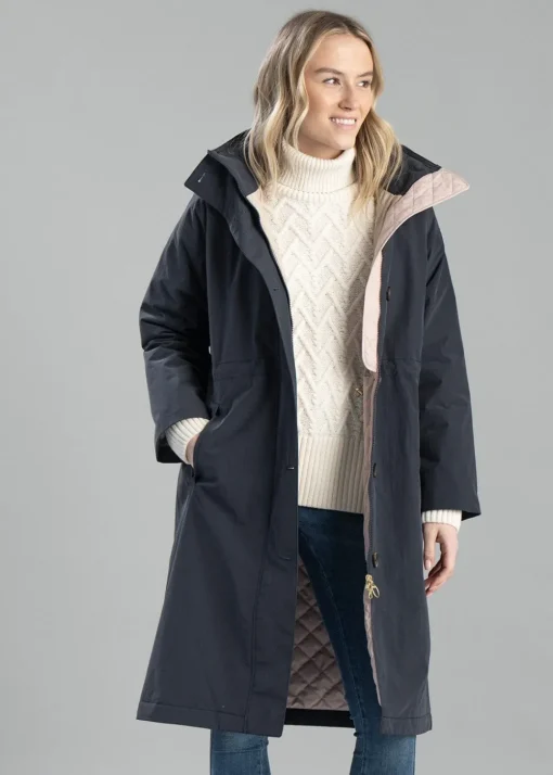 Iris Waterproof Jacket - Dark Navy, Light Sand and Military Brown
