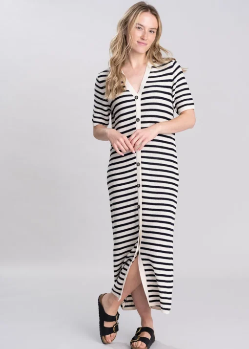 Isla Knitted Midi Dress - Multi Stripe