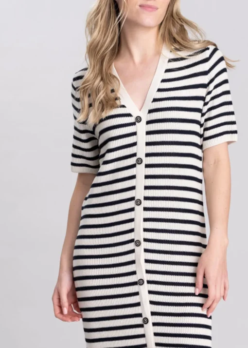 Isla Knitted Midi Dress - Multi Stripe
