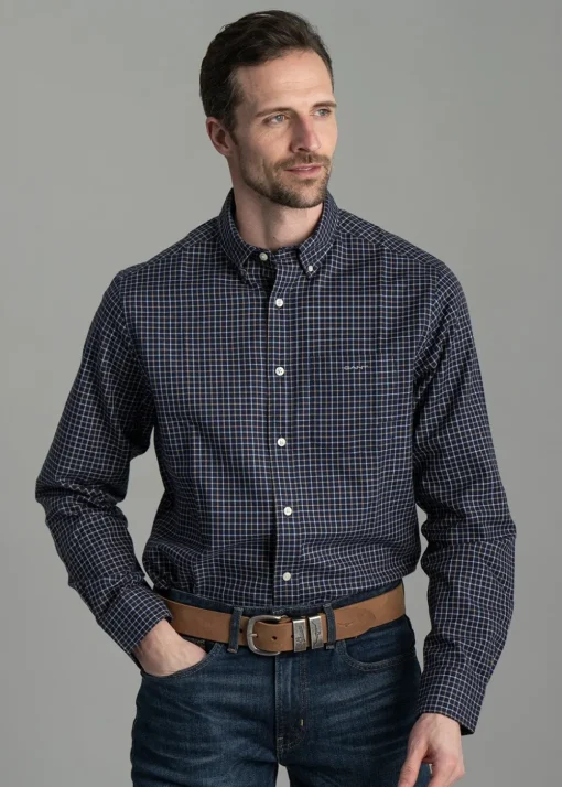 Jaspe Tattersall Shirt - Persian Blue