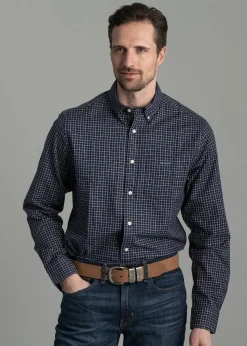Jaspe Tattersall Shirt - Persian Blue
